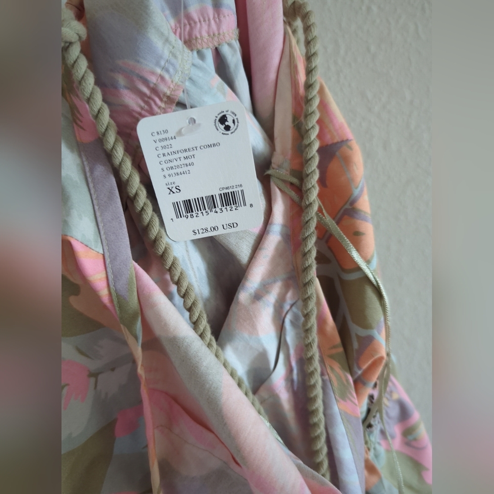 Free People Deserted Island Mini Dress Rainforest Combo Xsmall,smal Summer Beach - Picture 10 of 14